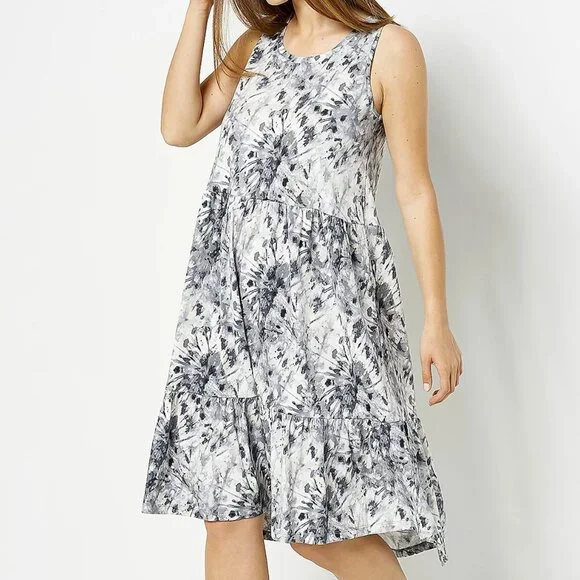 LOGO by Lori Goldstein Sleeveless Tiered Dress  14663 - Picture 2 of 2